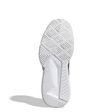 Championes Adidas Court Quick P, color azul marino con detalles plateados en los laterales. Presentan una suela blanca de goma con diseño texturizado para mayor tracción y una parte superior de malla transpirable con refuerzos sintéticos.