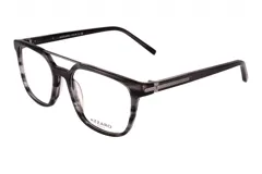 Armazón para lentes de receta Azzaro modelo 31171, color gris con diseño carey.