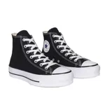 Championes Converse Chuck Taylor All Star Plataforma Hi, color negro con detalles en blanco.