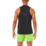 Musculosa Asics de hombre color negro y gris, confeccionada con tejido ligero de secado rápido y transpirable.