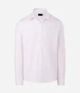 Camisa de vestir Marfinno de corte slim fit, color beige, con cuello estructurado, manga larga y cierre frontal con botones.