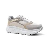 Championes urbanos American Sport Coti, color blanco con detalles en beige y rosa.