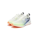 Championes de running 361° Fast Wind CQT, color blanco con detalles en azul, verde y naranja en el lateral y la suela.