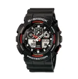 Reloj Casio G-Shock analógico y digital, color negro con detalles en rojo y blanco, con correa de resina.