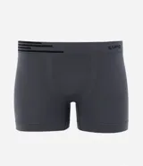 Calzoncillo bóxer de microfibra color gris oscuro, con cintura elástica y el logo "Lupo" en la parte delantera.