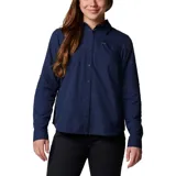 Camisa de manga larga Columbia modelo Silver Ridge 3.0 Ls en color azul marino, con cuello clásico, cierre frontal de botones, bolsillos en el pecho y ventilación.
