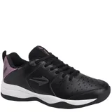 Championes Topper modelo Rod II, color negro con detalles en violeta malva. Diseño deportivo con capellada de cuero sintético perforado para mayor ventilación, cierre con cordones y suela de goma con entresuela blanca.