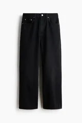 Jean tobillero de cinco bolsillos en denim de algodón rígido, con piernas rectas y tiro alto.