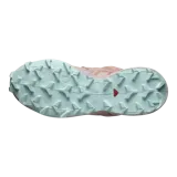 Calzado de trekking Salomon modelo Speedcross 6, en tonos gris y verde claro, diseñadas para trail running con suela de gran tracción y cordones de ajuste rápido.