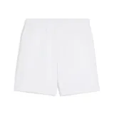 Short deportivo Puma ESS Sm.Nº1 Logo, tiro alto, color blanco con logo negro estampado en la pierna izquierda.
