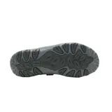 Sandalias Merrell modelo Huntington Sport, color gris oscuro, con suela dentada y tiras ajustables con velcro.