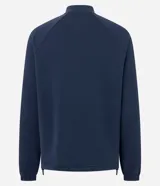 Campera deportiva de cuello alto con cierre frontal, mangas largas con puños elásticos y diseño de corte raglán. Presenta un estilo minimalista y funcional con cintura ajustable.