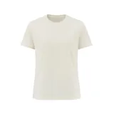 Remera color beige de corte holgado, confeccionada en tejido de punto. Presenta un pequeño logo "NB" en el pecho.