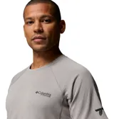 Remera deportiva Columbia Titanium modelo Driventure Short S de color gris, con diseño de manga corta y cuello redondo. Incorpora tecnologías Omni-Wick y Omni-Shade para protección solar y absorción de humedad.
