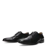 Zapato de vestir Democrata modelo Madison, color negro, con cordones y puntera reforzada. Diseño clásico con suela de madera y cuero sintético de alta calidad.