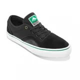 Championes Emerica Provost G6 negros con detalles en verde y suela blanca.