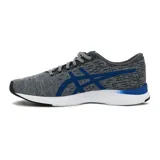 Championes Asics Streetwise, modelo de running en color gris melange con detalles en azul y suela blanca.