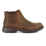 Bota casual Hi-Tec Boix color marrón de cuero con elásticos laterales y suela de goma.