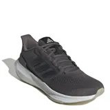 Championes de running Adidas modelo Ultrabounce, color gris oscuro con detalles en gris claro. Presentan un diseño de malla transpirable, mediasuela con tecnología Bounce para mayor amortiguación y suela de caucho resistente.