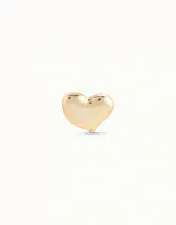 Piercing tipo stud con forma de corazón, fabricado en aleación de metales y bañado en plata.