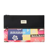 Cartuchera Rip Curl con estampado multicolor y cierre superior.