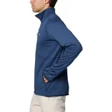 Campera polar de hombre con cierre frontal completo, cuello alto con protector de barbilla y bolsillos laterales y en el pecho con cierre. Cuenta con tecnología Omni-Wick, puños elásticos con orificios para el pulgar y tejido elástico.
