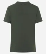 Remera básica de manga corta y cuello redondo, confeccionada en algodón interlock. Presenta un diseño liso sin estampados, ideal para uso diario.