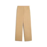 Pantalón de jogging color beige de corte recto y cintura alta, con logo de la marca bordado en la cadera.