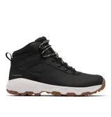 Bota de senderismo Columbia modelo Newton Wander Ltr, color negro con detalles en blanco y suela color caramelo. Fabricada en cuero impermeable con tecnología Omni-Tech y sistema de amortiguación Omni-MAX.