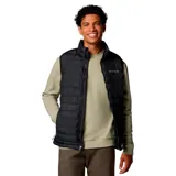Chaleco Columbia Powder Lite II Vest, color negro, con tecnología térmica reflectante Omni-Heat, aislamiento Thermarator y bolsillos con cierre.