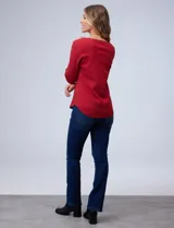 Remera negra de algodón, marca Ruby Rd, con mangas 3/4 y escote redondo.