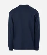 Suéter masculino de tejido texturizado color azul marino, con cuello henley abotonado y mangas largas. Cuenta con un interior forrado en sherpa para mayor abrigo.
