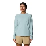 Remera de manga larga Columbia, diseñada para actividades al aire libre y pesca. Presenta cuello redondo, corte holgado y puños con aberturas para los pulgares. Confeccionada en tela técnica con tecnología de protección solar, absorción de humedad y secado rápido.