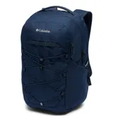 Mochila azul marino Atlas Explorer de 28L, con múltiples compartimentos interiores, bolsillo de red con cierre y espacio acolchado para dispositivos.