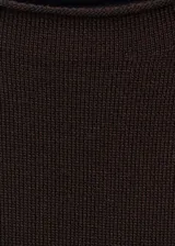 Jersey de punto fino color negro, con cuello redondo, diseño recto y sin mangas.