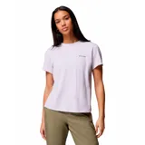Remera Columbia Sun Trek Ss II de manga corta, color lila, de corte recto con cuello redondo y pequeño logo impreso en el pecho.