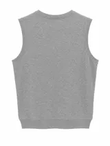 Musculosa negra sin mangas con cuello redondo y estampa frontal de tigre con diseño de rock, corazón y rayo.