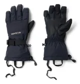 Guantes de esquí y nieve Columbia, color negro, con tecnología impermeable y transpirable Omni-Tech y forro termorreflectante Omni-Heat. Presentan palma de cuero resistente a la intemperie, ajuste en la muñeca con correa y elástico, y puntas de los dedos compatibles con pantallas táctiles.