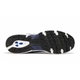 Championes de running Diadora Anyma para hombre, en color azul marino con detalles en celeste y blanco, con suela acolchada blanca y cordones blancos.