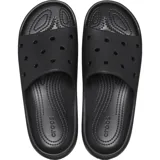 Sandalias Crocs Classic color negro, con agujeros en la parte superior y suela texturizada.