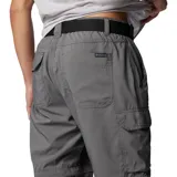 Pantalón de senderismo convertible en short, color gris, con múltiples bolsillos cargo y de seguridad. Fabricado con tecnología Omni-Shade para protección solar y Omni-Wick para gestión de la humedad, cuenta con cintura parcialmente elástica y cinturón integrado.