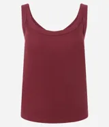 Musculosa de rib en color verde militar, con escote en U y diseño ajustado.