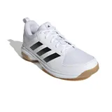 Championes Adidas Ligra 7 blancos con las tres tiras negras.