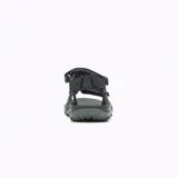 Sandalia de senderismo Merrell modelo Huntington Sport, color negro, con empeine sintético impermeable, forro de neopreno y sistema de cierre con tiras de velcro. Cuenta con entresuela de espuma EVA y tecnología Air Cushion en el talón para mayor absorción de impactos y estabilidad.