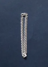 Pulsera de eslabones tipo cubana, fabricada en plata 925 italiana, con cierre de mosquetón.