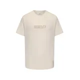 Remera de manga corta color beige con logo de la marca Hurley estampado en el centro del pecho.
