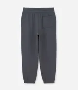 Pantalón jogger de algodón con felpa, color beige, con cintura elástica, cordón ajustable y puños elásticos en los tobillos. Cuenta con bolsillos laterales y un bolsillo posterior.