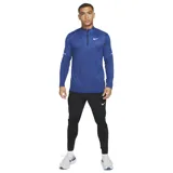 Buzo deportivo Nike Element de manga larga, con cuello alto y cierre frontal parcial. Presenta un diseño jaspeado en color azul y el logo de la marca estampado en el pecho.