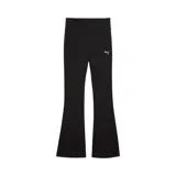 Calza deportiva Puma Essentials de corte flared, color negro con el logo de la marca estampado en blanco en la pierna izquierda.