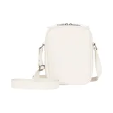 Morral bandolera Supreme x Nike de cuero blanco con estampado de piel de serpiente y logo ovalado de Nike bordado en el frente. Cuenta con correa ajustable y cierre superior con doble cremallera.